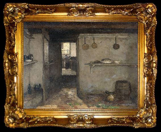 framed  Jan Hendrik Weissenbruch Doorkijkje in het onderhuis van Weissenbruch